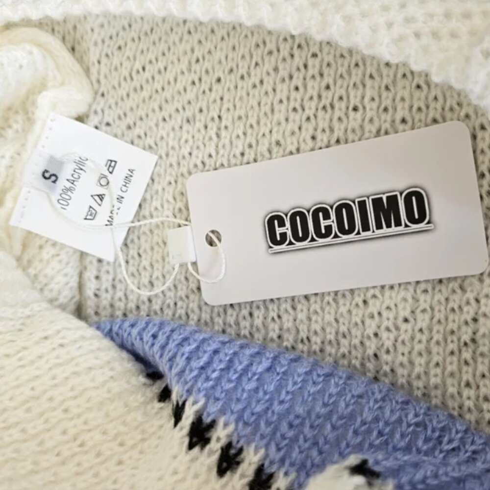 [NWT] COCOIMO Boatneck Colorblock Drop Shoulder Sweater - Picture 6 of 8